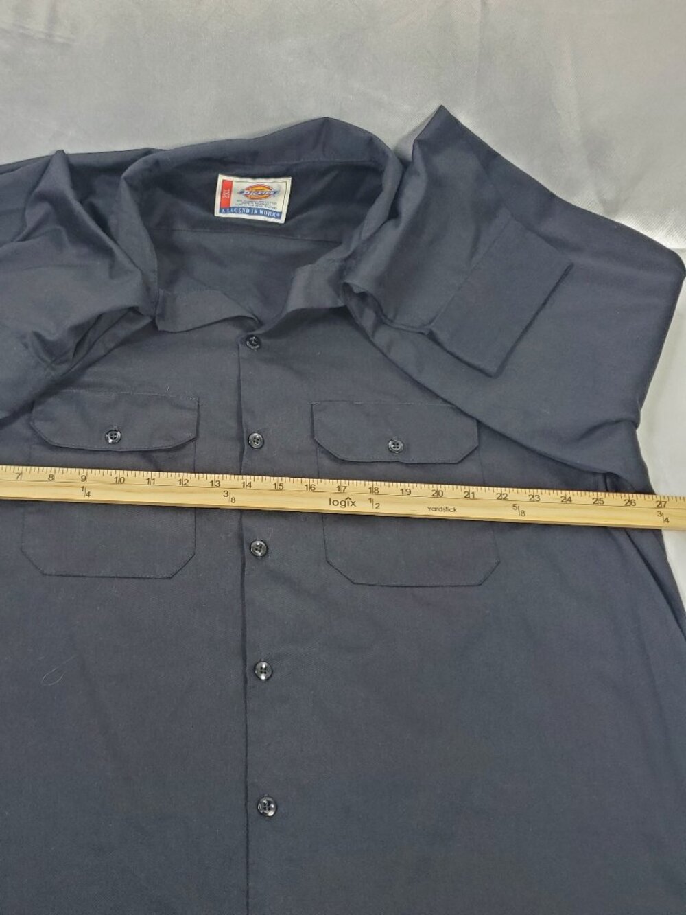 Dickies 2XL Black Long Sleeve Workwear Button Up Shirt - Picture 4 of 7